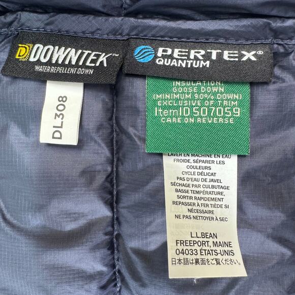LL BEAN Ultralight 850 Down Jacket Men XXL Carbon Navy Downtek Packable Pertex - Picture 8 of 10
